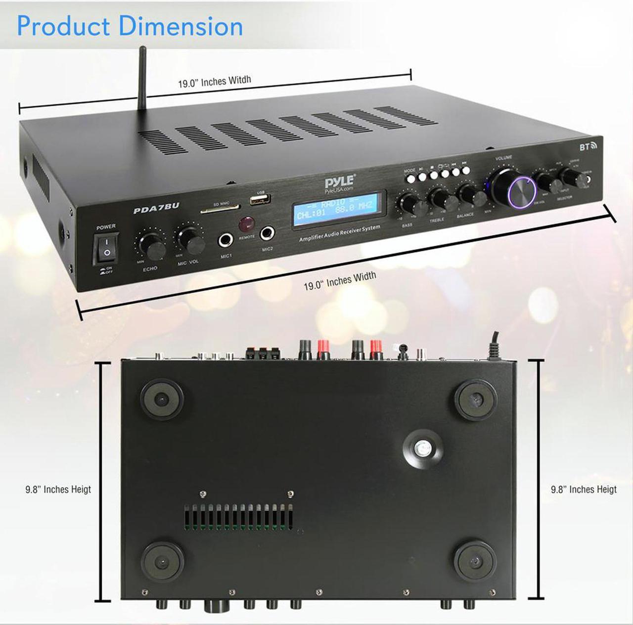 Alt view image 11 of 12 - Pyle Home Theater Amplifier Audio MP3/USB/SD/AUX/FM Black Receiver Sound System with Bluetooth Wireless Streaming