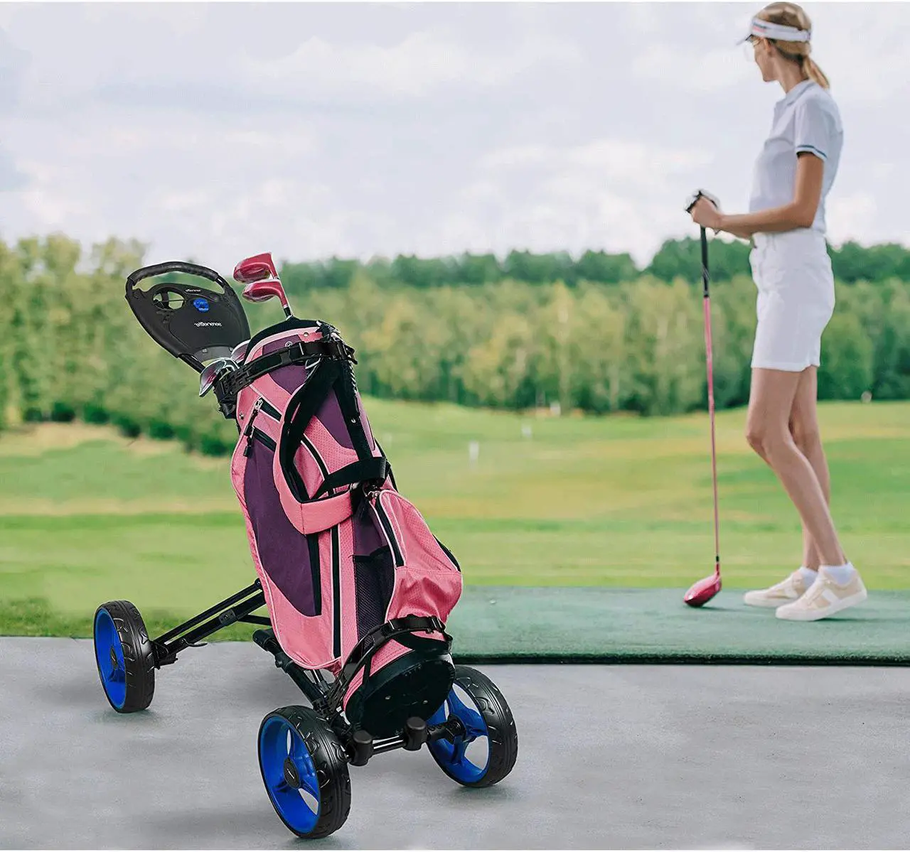 SereneLife SLGZ48 Golf Push Cart - Thumbnail 3