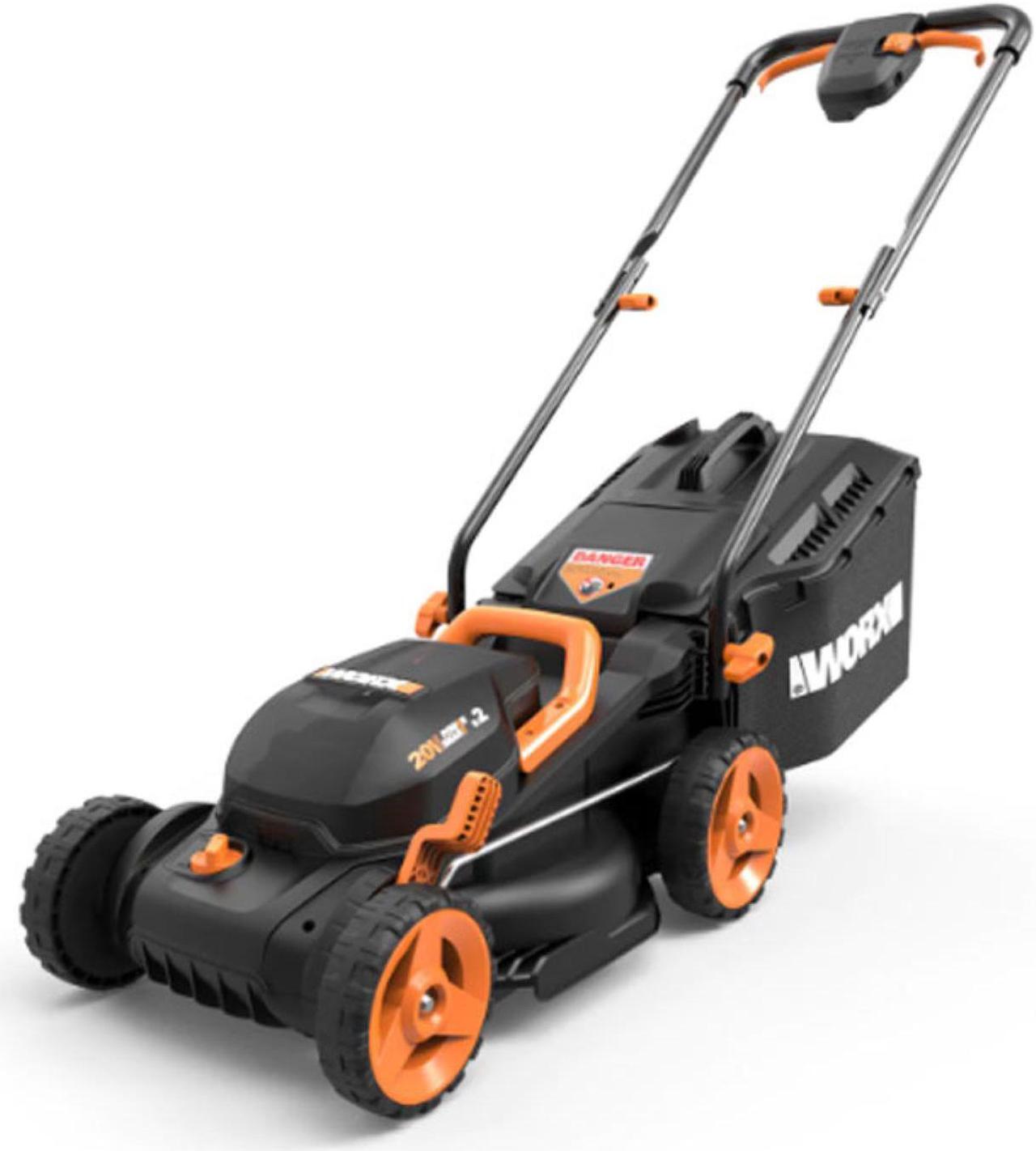 Alt view image 11 of 17 - WORX - WG779 - Worx WG779 40V 14 Inch Power Share Cordless Intellicut Mulching Lawn Mower Kit