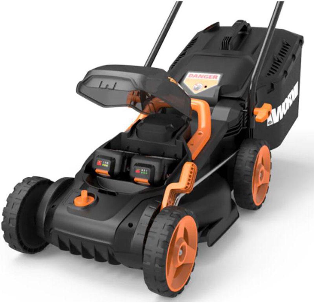 Alt view image 15 of 17 - WORX - WG779 - Worx WG779 40V 14 Inch Power Share Cordless Intellicut Mulching Lawn Mower Kit