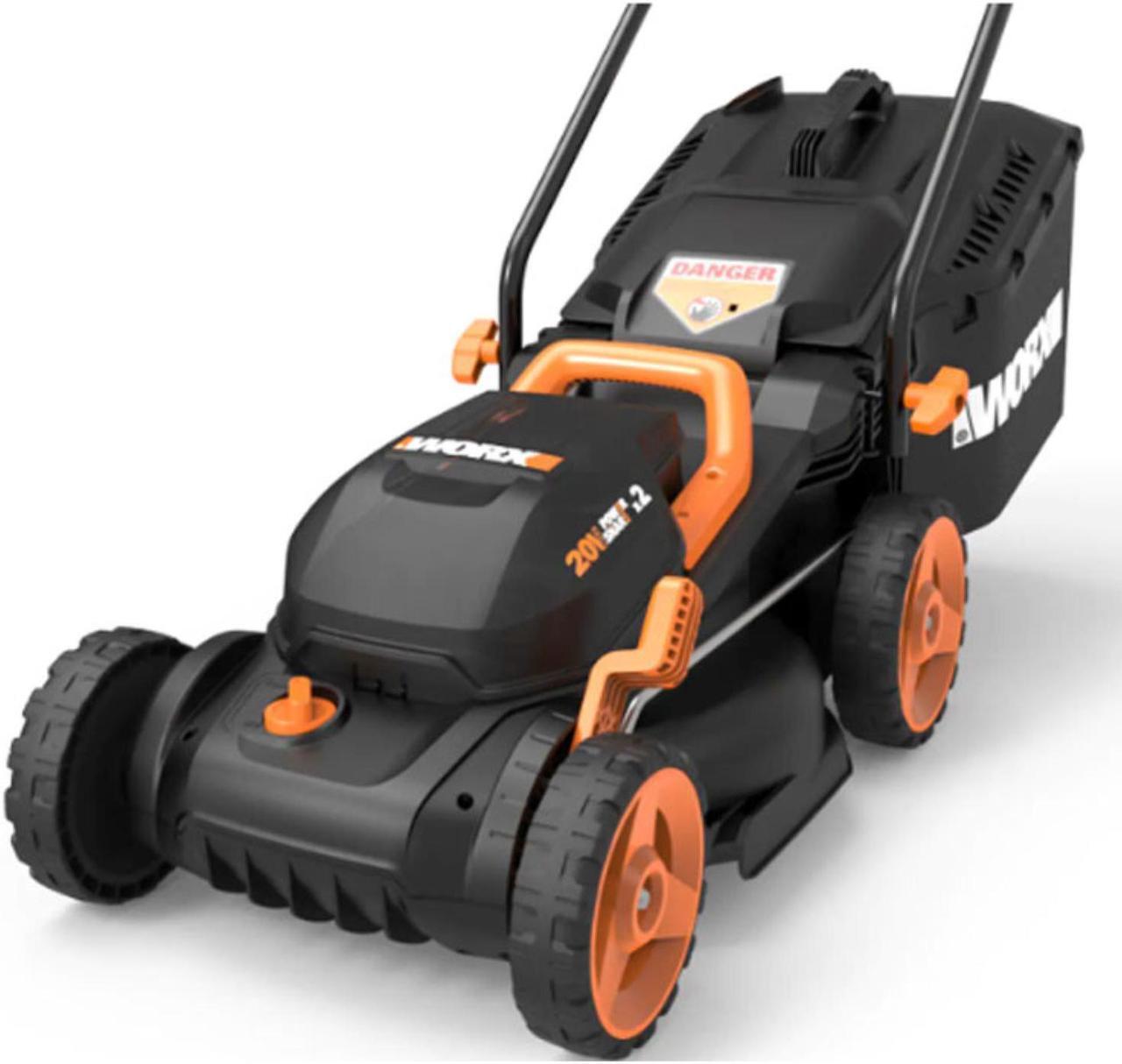 Alt view image 14 of 17 - WORX - WG779 - Worx WG779 40V 14 Inch Power Share Cordless Intellicut Mulching Lawn Mower Kit