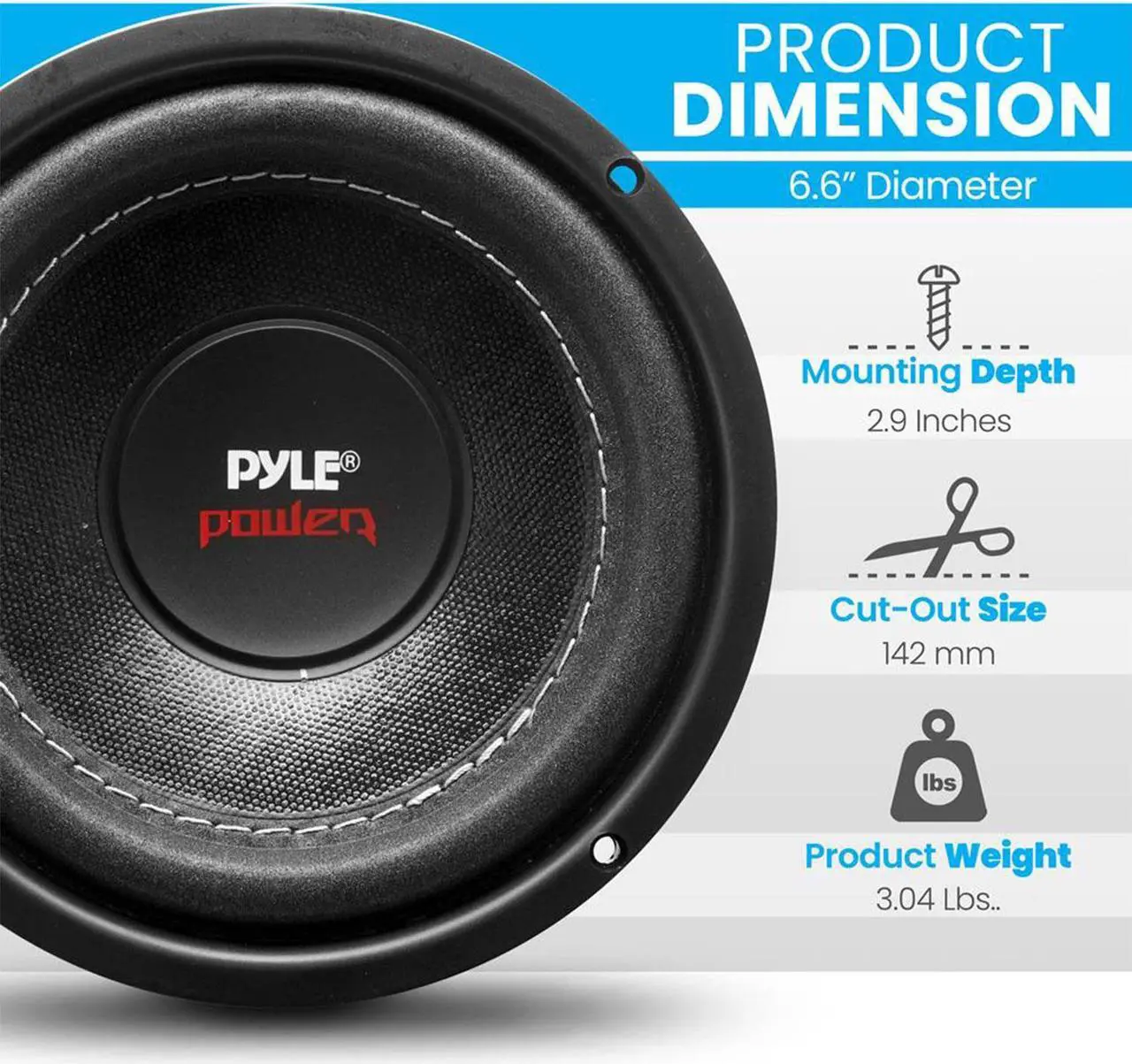 Alt view image 10 of 11 - Pyle PLPW6D Power Series Dual-Voice-Coil 4ohm Subwoofer (6.5, 600 Watts)