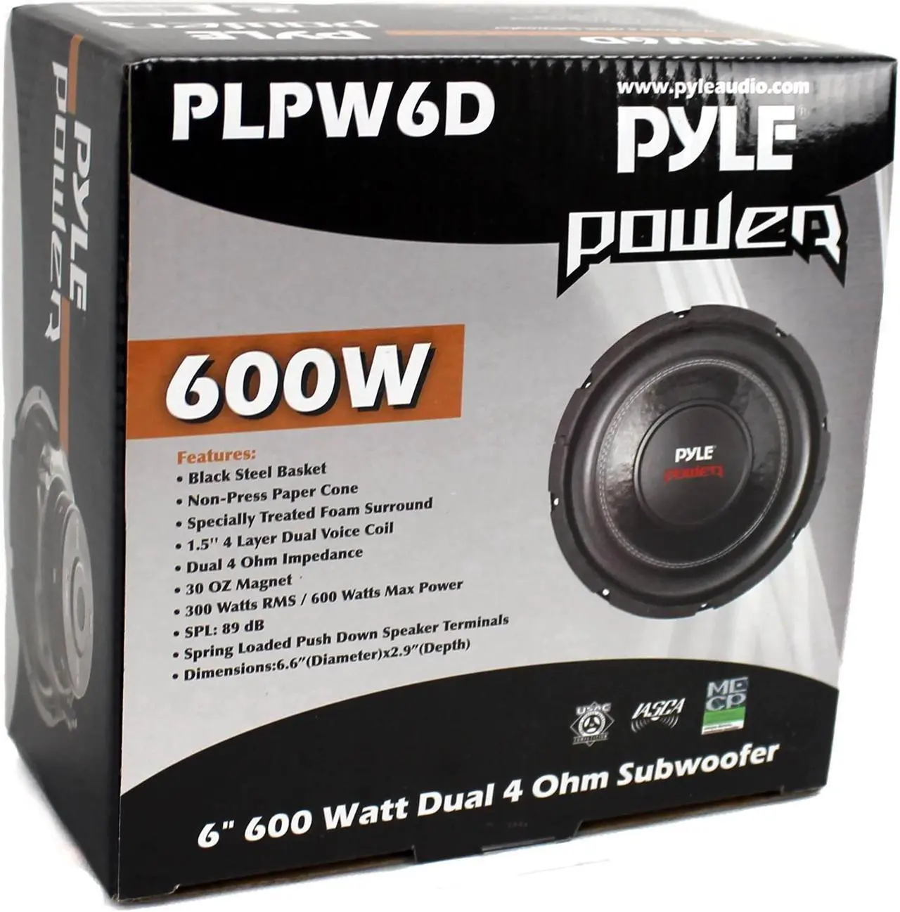 Alt view image 5 of 11 - Pyle PLPW6D Power Series Dual-Voice-Coil 4ohm Subwoofer (6.5, 600 Watts)