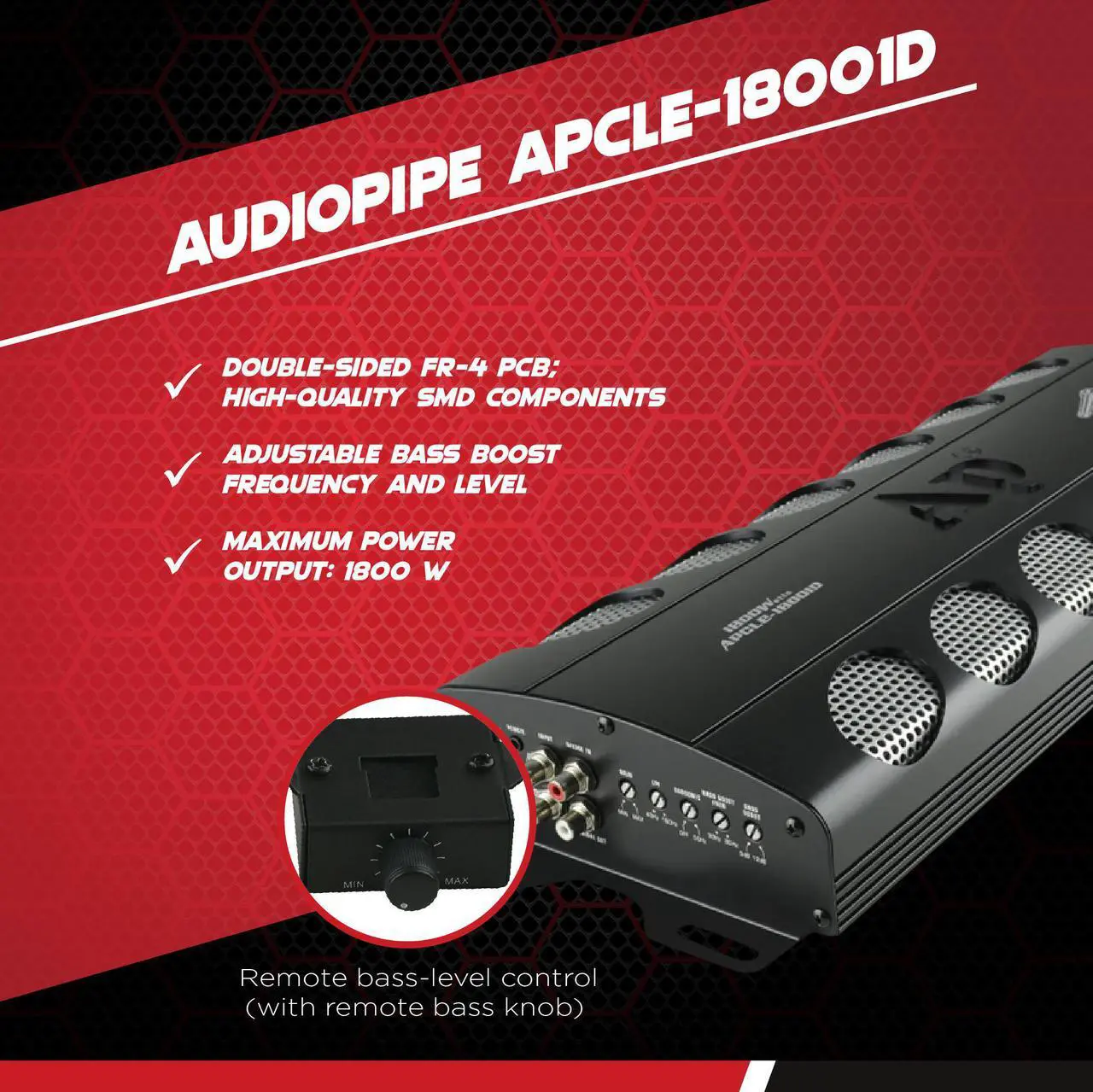 Alt view image 2 of 11 - Audiopipe APCLE-18001D Class D 1800 Watt Monoblock Car Stereo Amplifier, Black