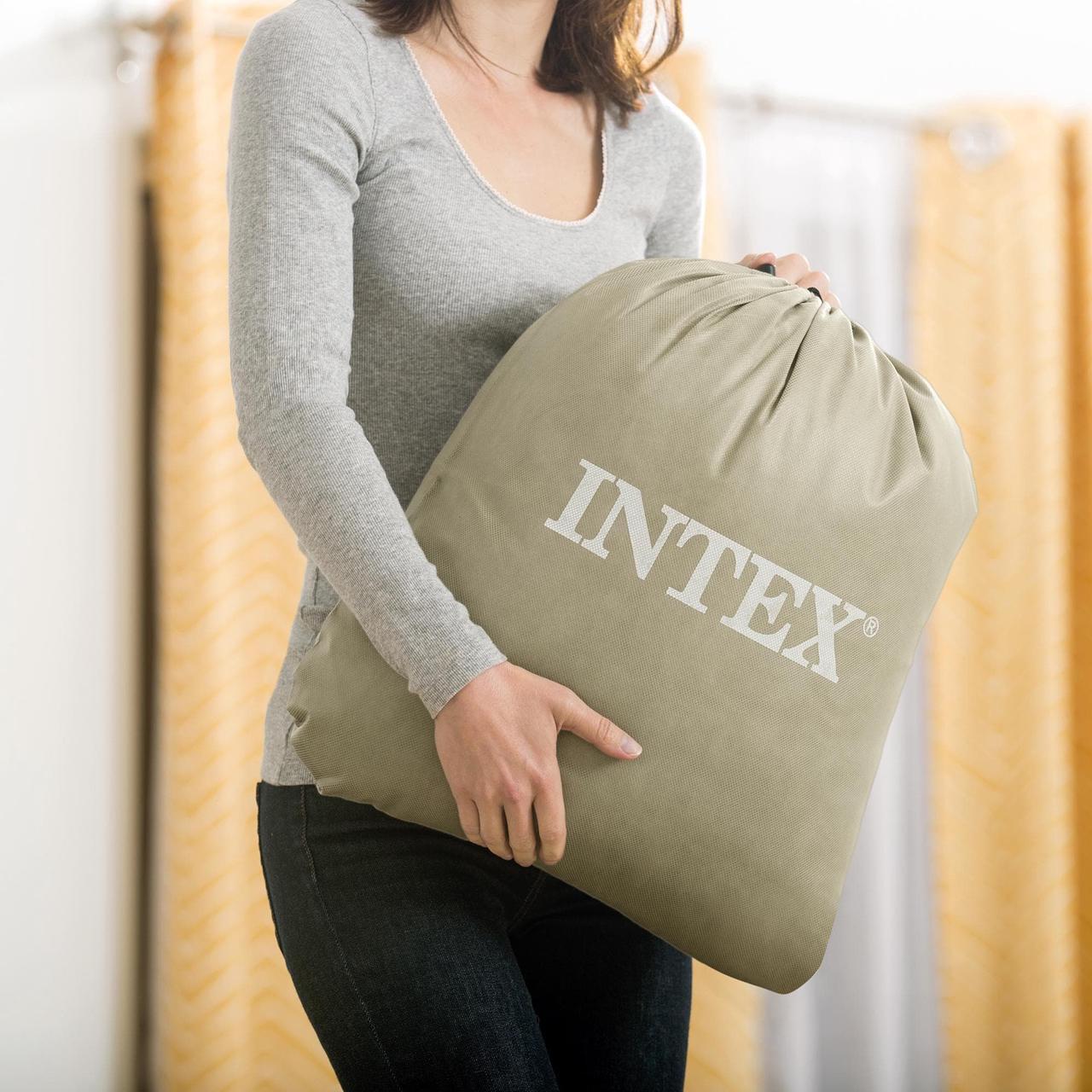 Alt view image 5 of 5 - Intex PremAire II Fiber-Tech Air Mattress with Built-In Pump, Queen