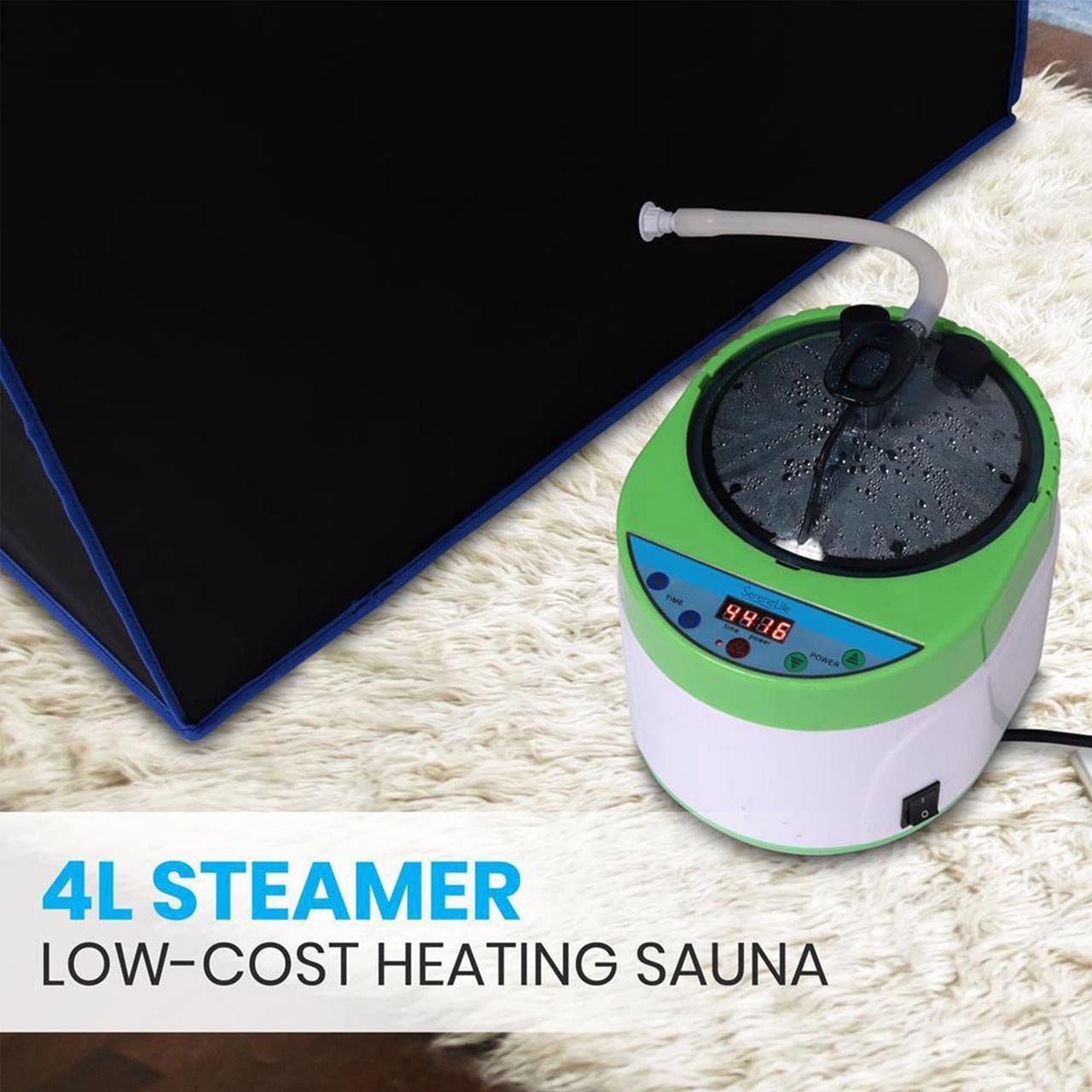 Alt view image 6 of 8 - SereneLife Portable Full Size Personal Home Spa Steam Sauna with Remote, Black
