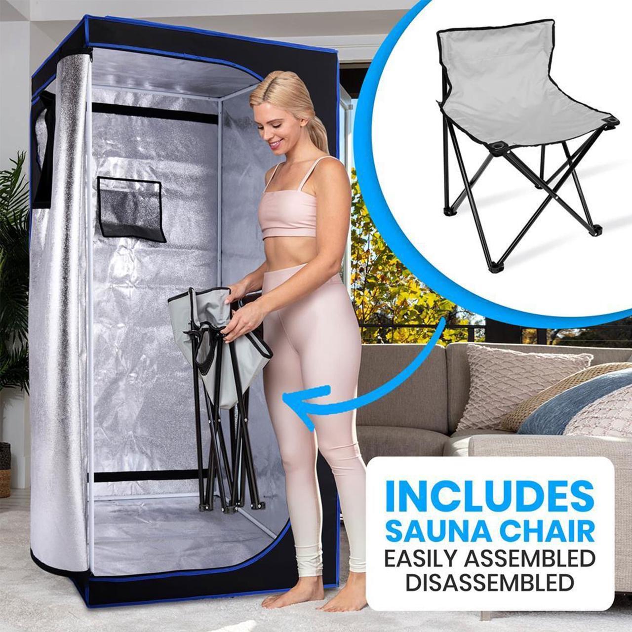 Alt view image 5 of 8 - SereneLife Portable Full Size Personal Home Spa Steam Sauna with Remote, Black