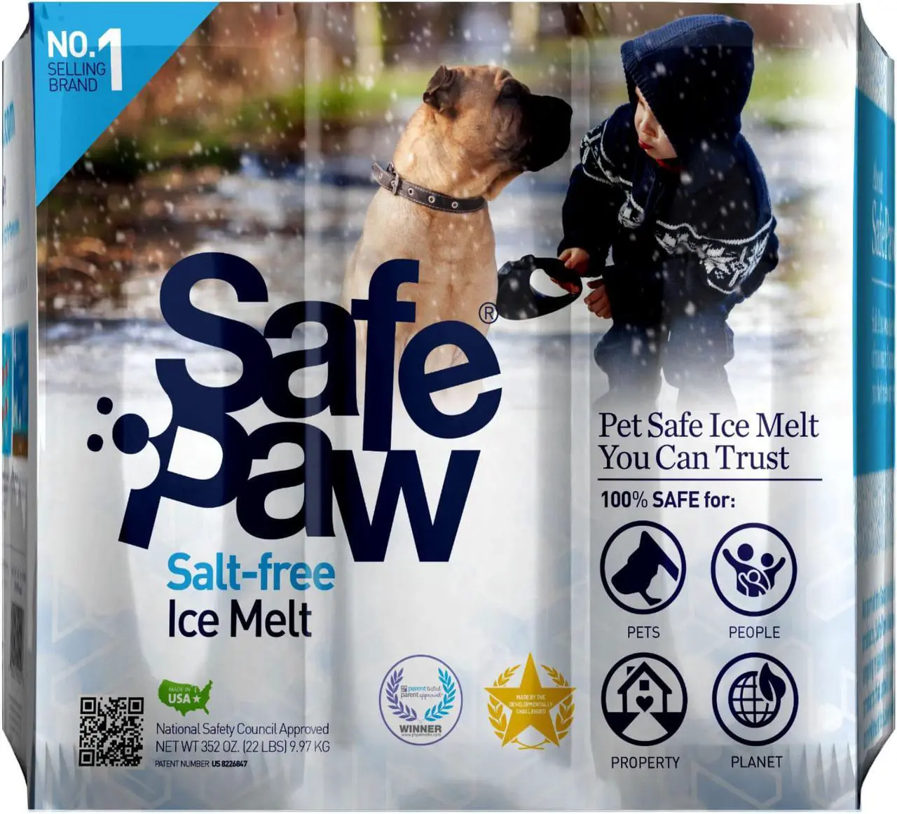 Alt view image 2 of 8 - Safe Paw Pet Friendly Concrete Safe Salt Free Ice Melt Pellets, 22 Lb Flexicube
