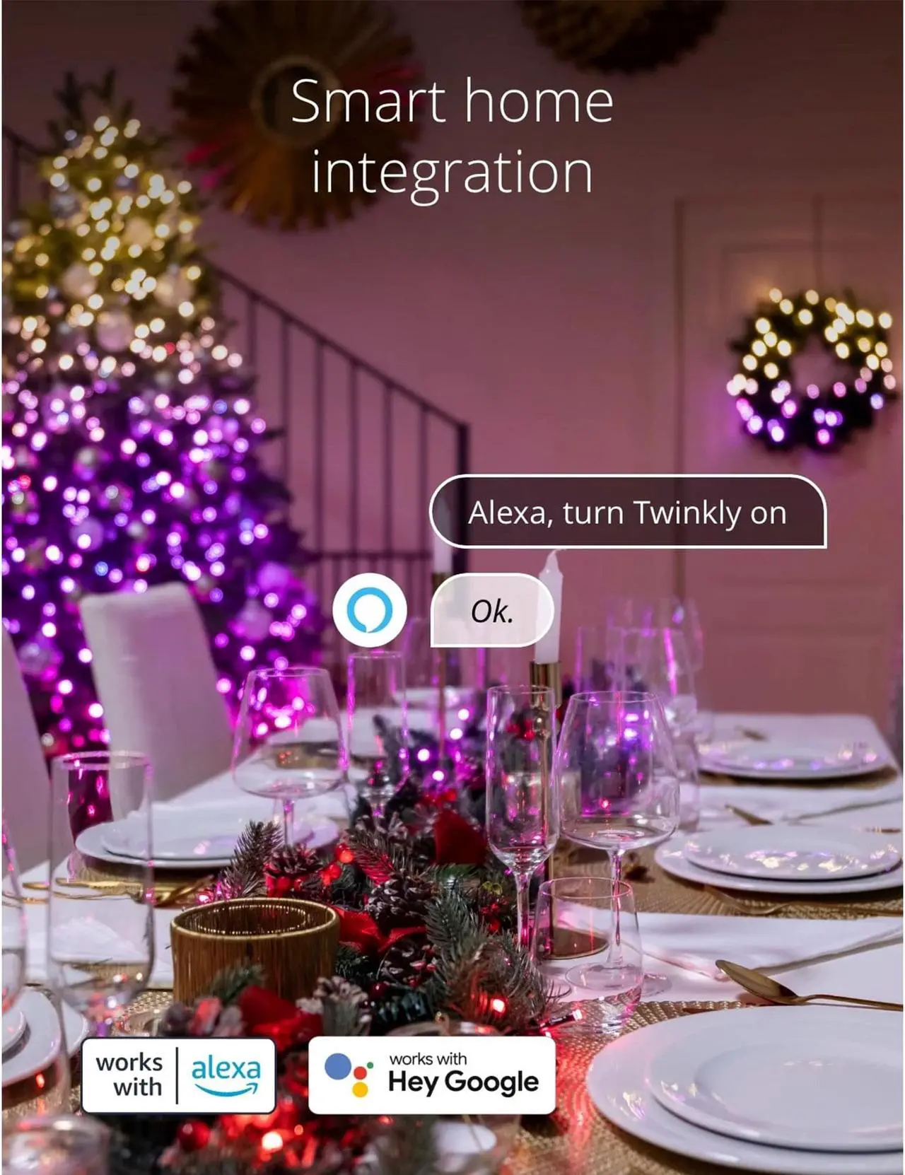 Alt view image 6 of 11 - Twinkly Pre-Lit Tree App-controlled 7.5-Ft Christmas Tree w/ 400 RGB+W LEDs
