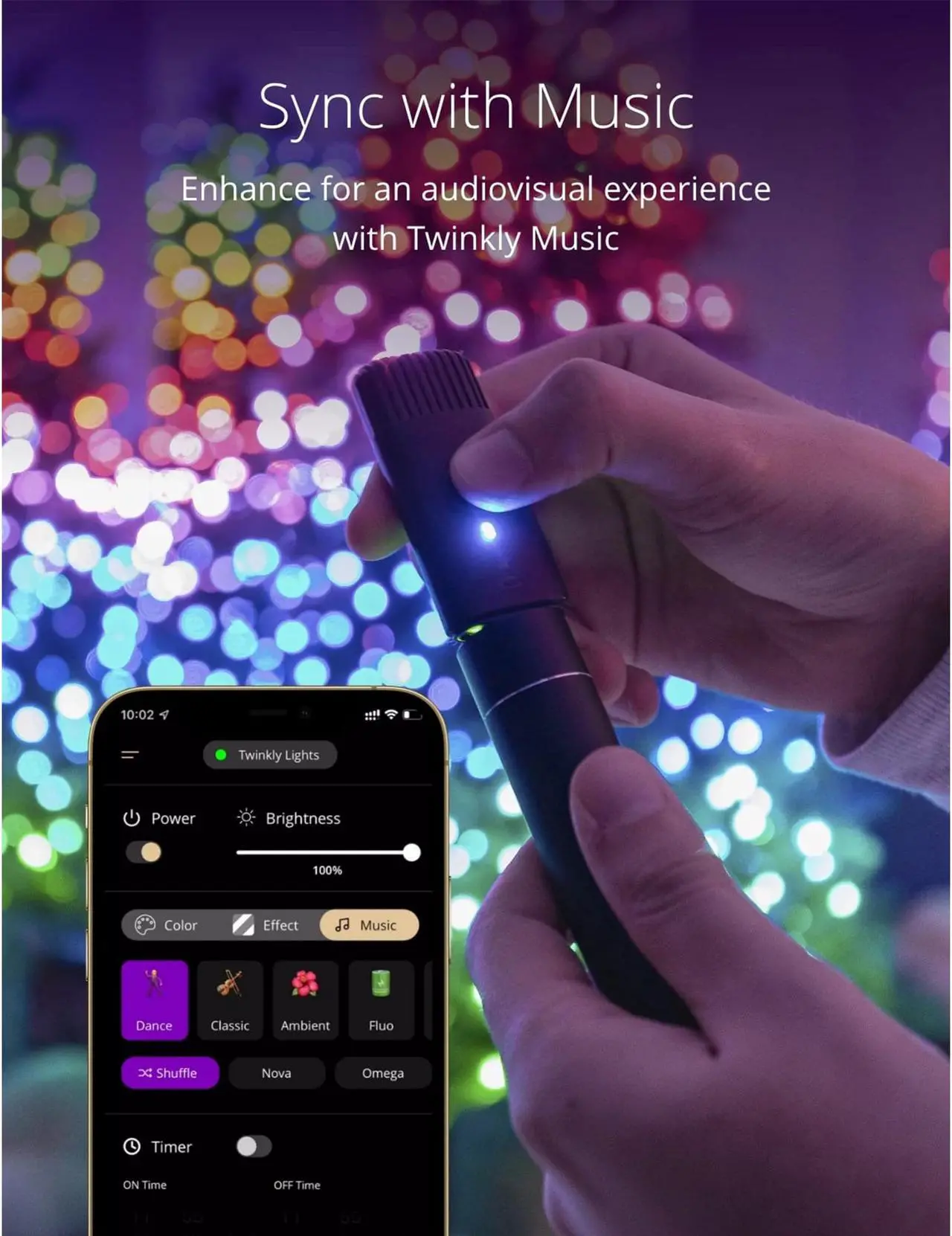 Alt view image 5 of 11 - Twinkly Pre-Lit Tree App-controlled 7.5-Ft Christmas Tree w/ 400 RGB+W LEDs
