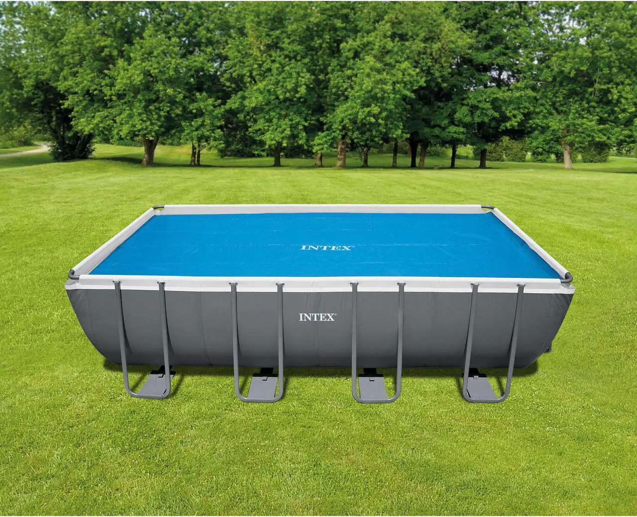 Alt view image 6 of 8 - Intex Solar Pool Cover for 18' x 9' Rectangular Frame Swimming Pools, Cover Only