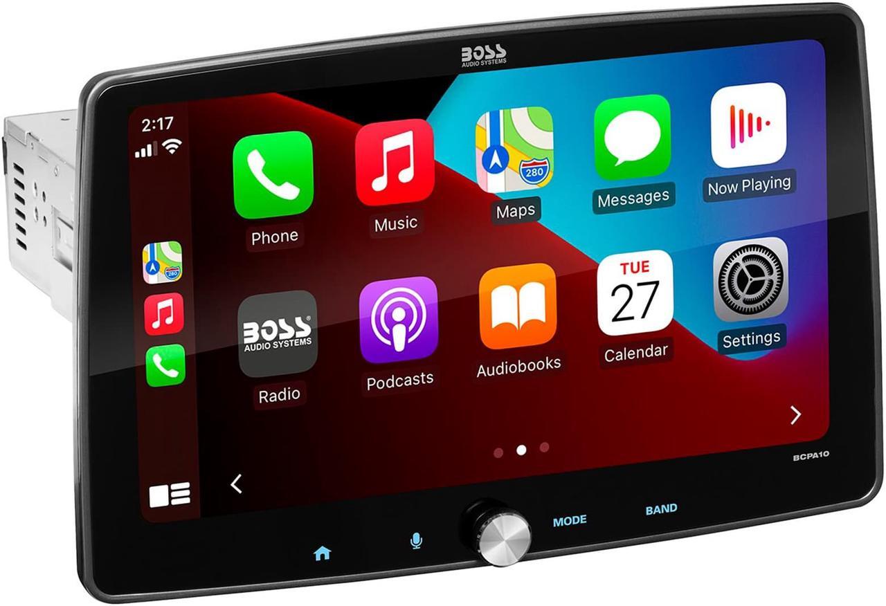 Alt view image 3 of 9 - BOSS BCPA10 1-DIN 10.1" Monitor Car Stereo Apple Carplay Android Auto Bluetooth