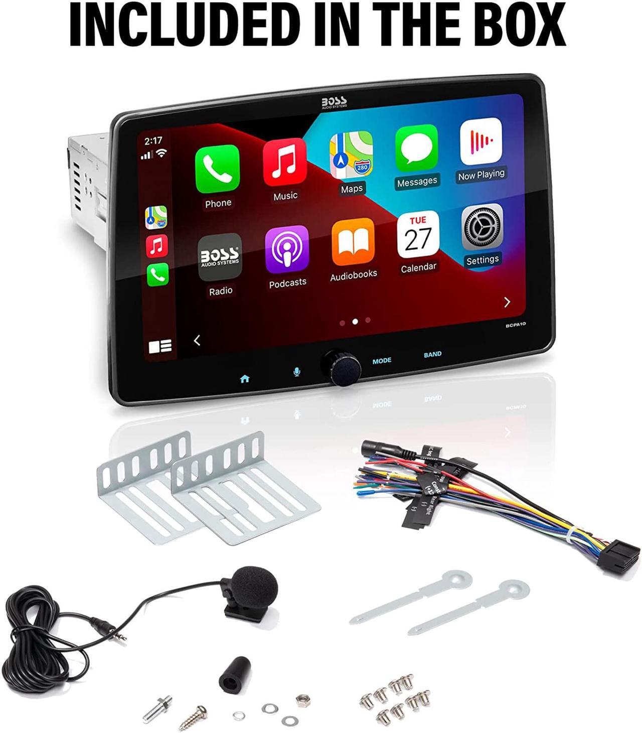 Alt view image 5 of 9 - BOSS BCPA10 1-DIN 10.1" Monitor Car Stereo Apple Carplay Android Auto Bluetooth