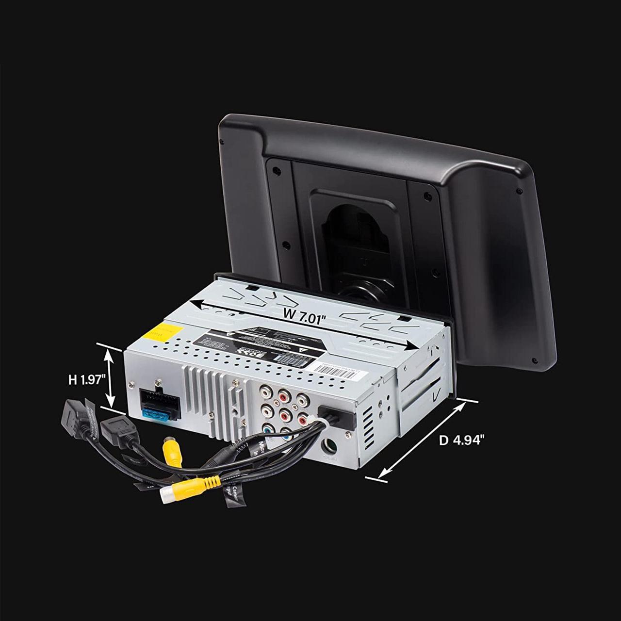 Alt view image 7 of 9 - BOSS BCPA10 1-DIN 10.1" Monitor Car Stereo Apple Carplay Android Auto Bluetooth
