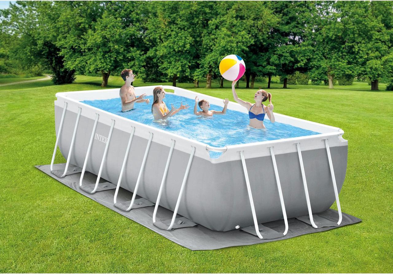 Alt view image 8 of 13 - Intex 16 Foot x 42 Inch Prism Frame Rectangular Above Ground Swimming Pool Set
