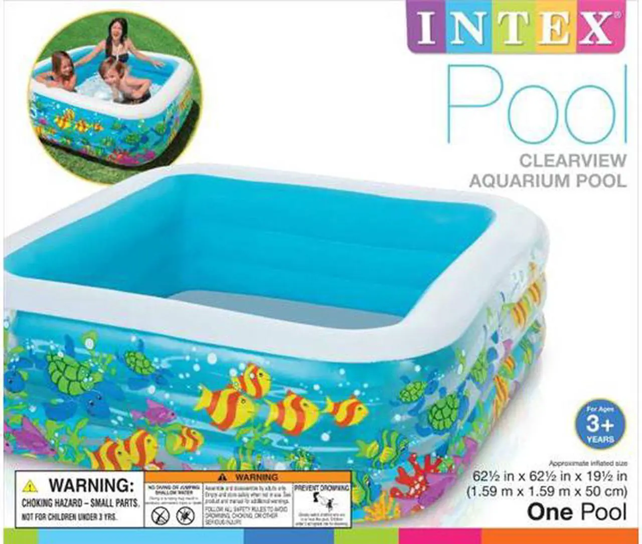 Alt view image 3 of 12 - Intex 57471EP Clearview Aquarium Clear Inflatable Swimming Pool