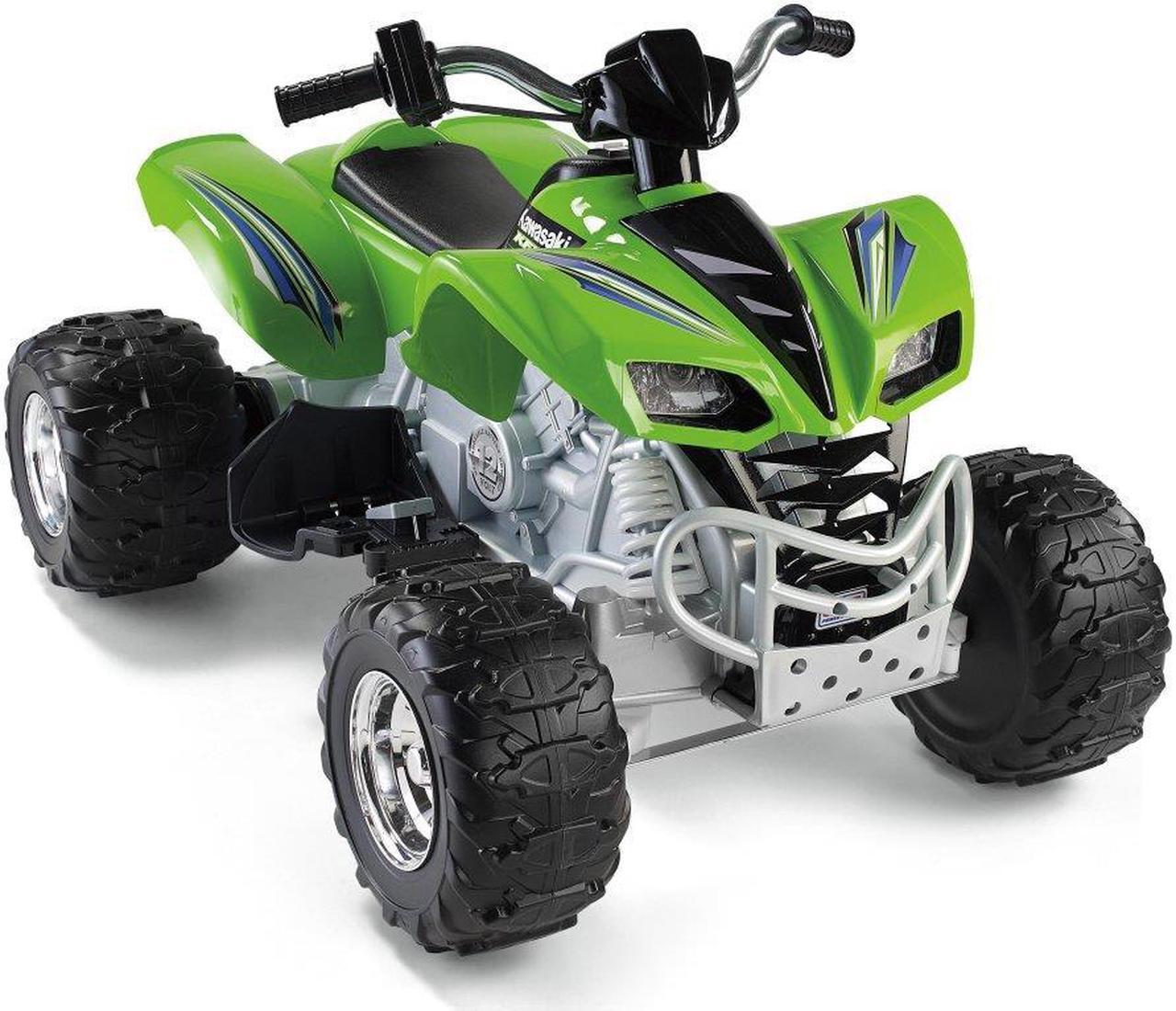 Alt view image 4 of 9 - Power Wheels Kawasaki KFX Green 4-Wheel ATV 12V Electric Ride-On | X6641