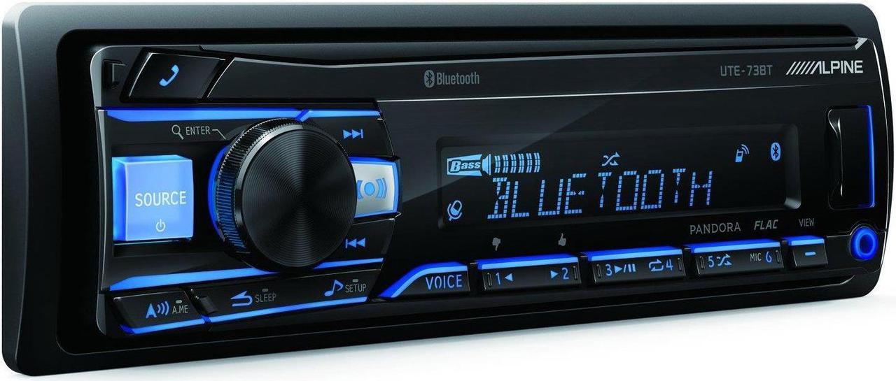 Alpine UTE-73BT 1 DIN Advanced Bluetooth Mech Less Car Audio Digital Receiver