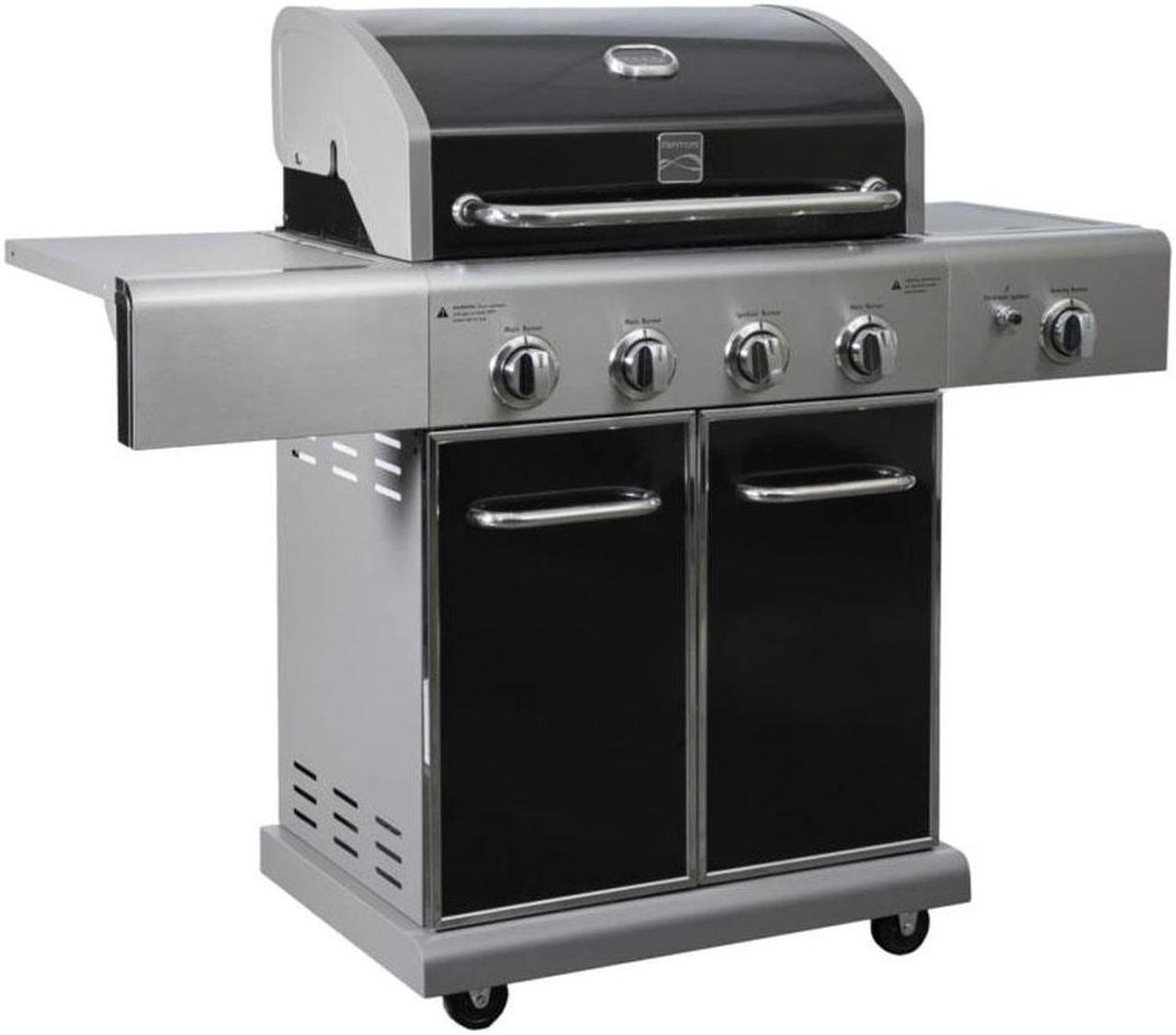 Kenmore 4 Burner BBQ Gas Grill with Side Searing Burner, Black (PG-40409SOLB)