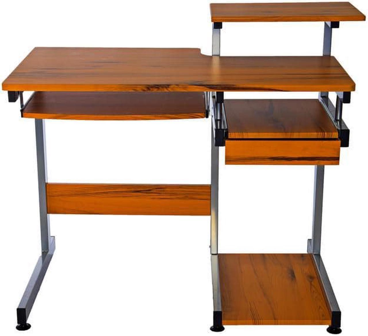 Alt view image 5 of 19 - Techni Mobili Complete Computer Desk with Storage, Ergonomic Workstation with MDF Panels and PVC Laminate Veneer Surface, Woodgrain