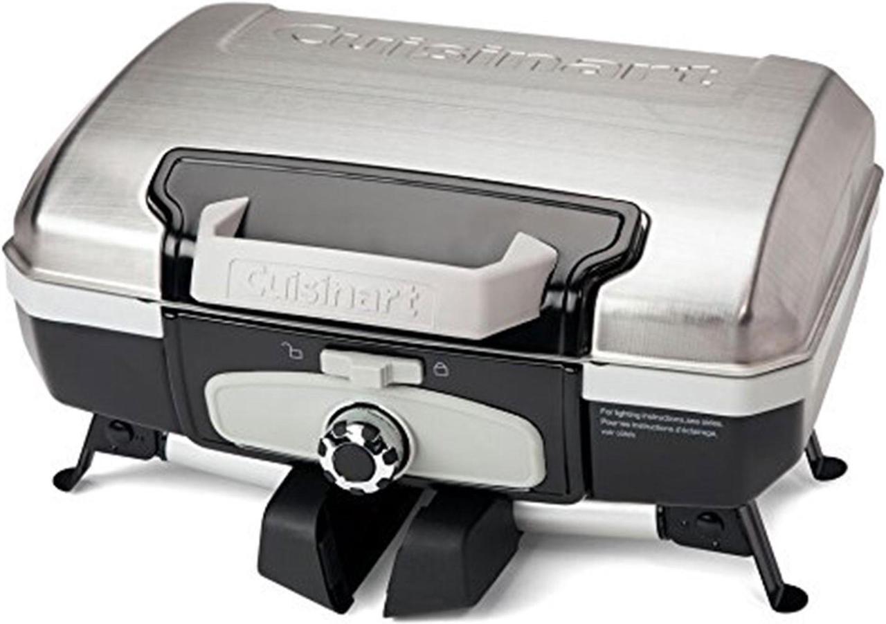 Alt view image 7 of 7 - Cuisinart CGG-180TS - Petit Gourmet Portable Tabletop Gas Grill, Stainless Steel