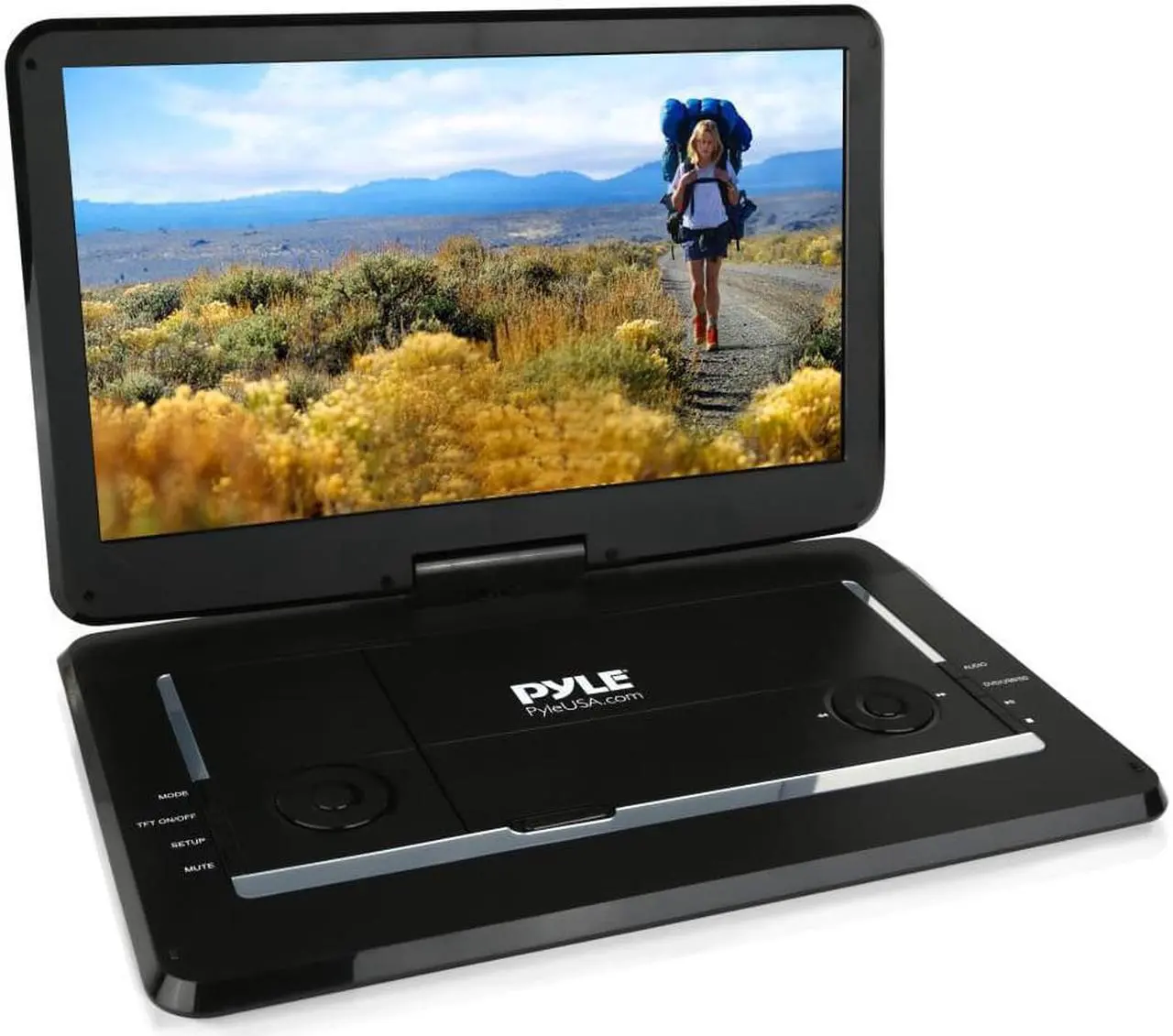 Alt view image 2 of 11 - Pyle PDV156BK 17.8" Portable Multimedia Disc Player,15.6" Display HD Widescreen Display, Built-in Rechargeable Battery, USB/SD Card Memory Readers
