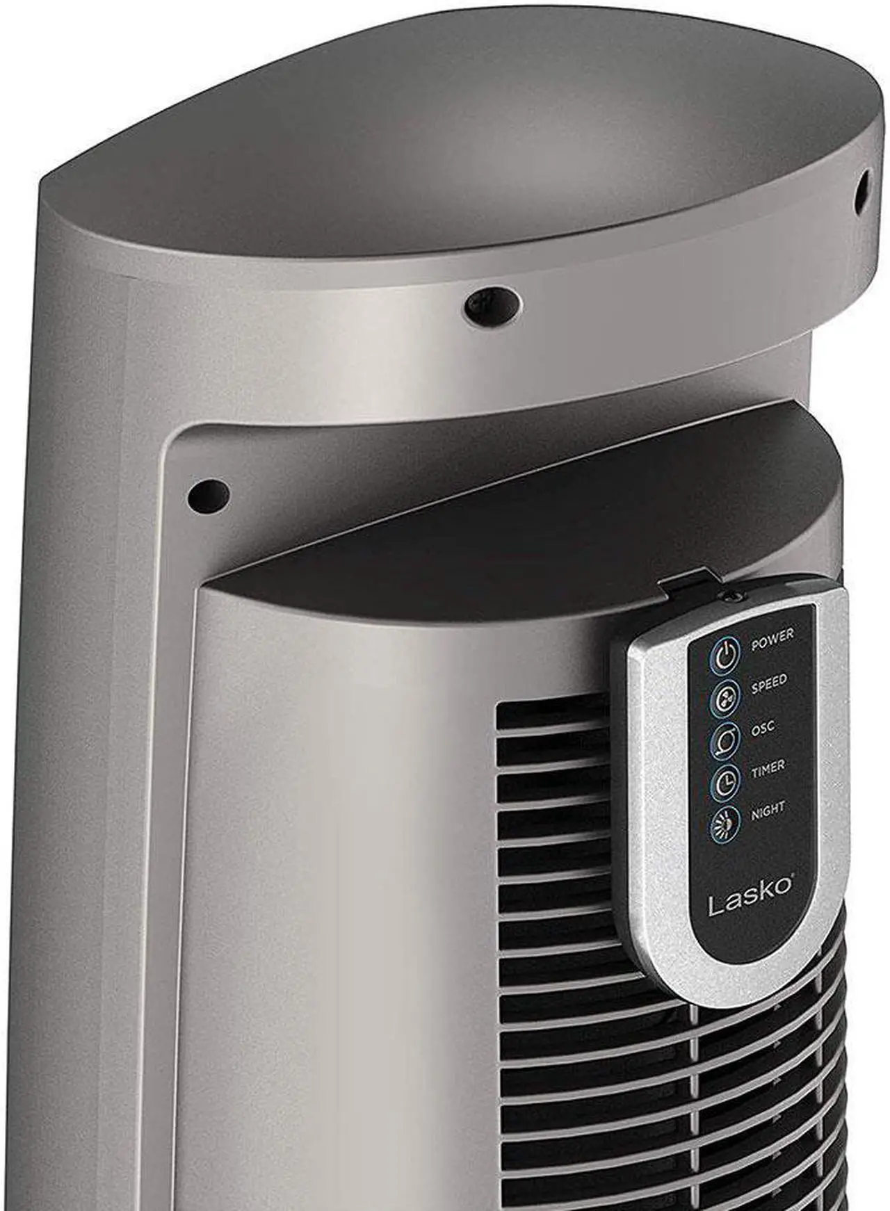 Alt view image 3 of 15 - Lasko 43" Wind Curve Nighttime Setting Tower Fan with Remote Control, Silverwood