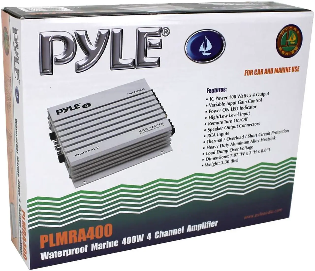 Alt view image 8 of 11 - Pyle Hydra Plmra400 Marine Amplifier - 400 W Pmpo - 4 Channel