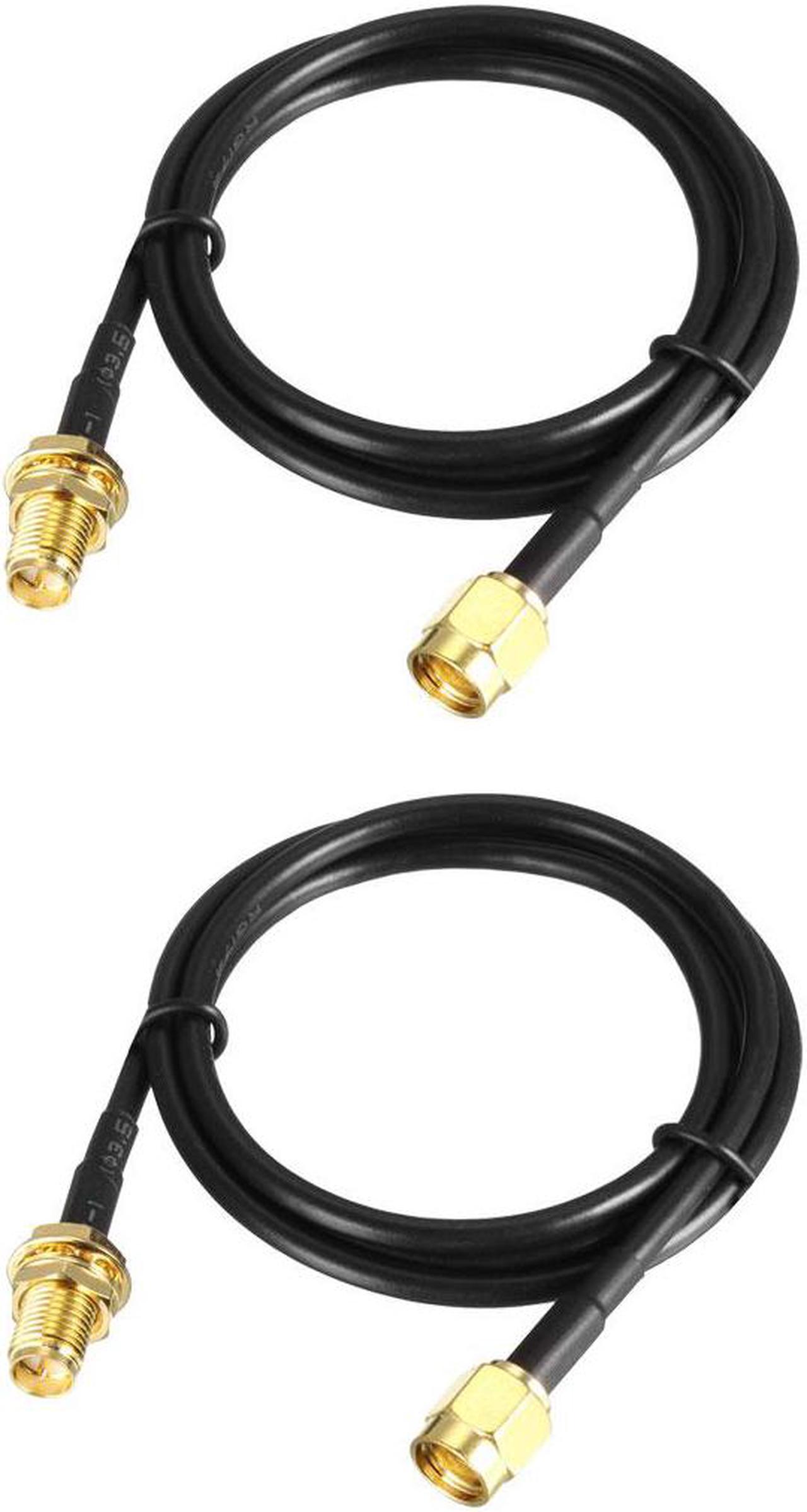 Antenna Extension Cable RP-SMA Male to RP-SMA Female Low Loss RG174 2 ft 2pcs