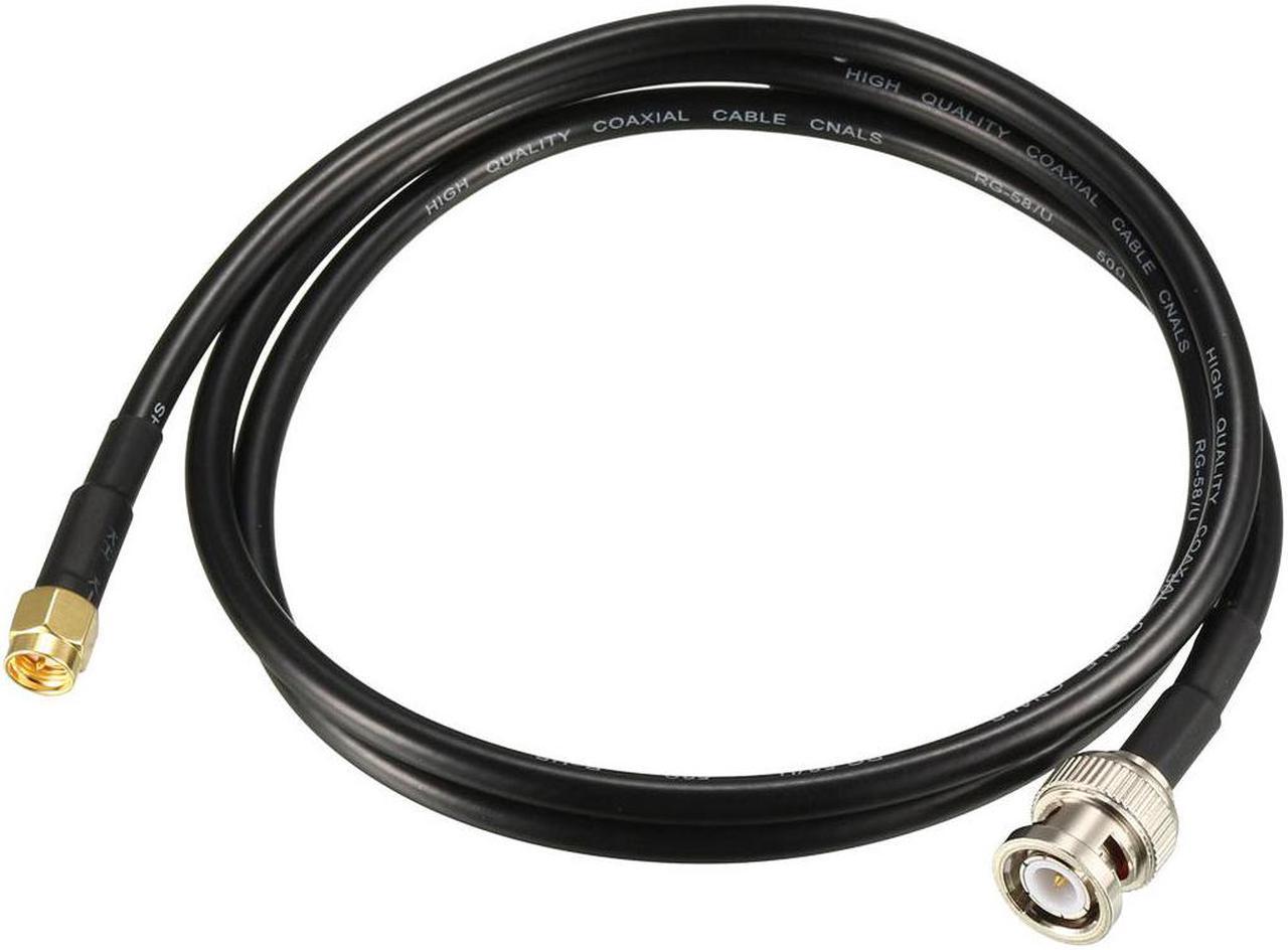 RG58 Coaxial Cable with BNC Male to SMA Male Connectors 50 Ohm 3 ft