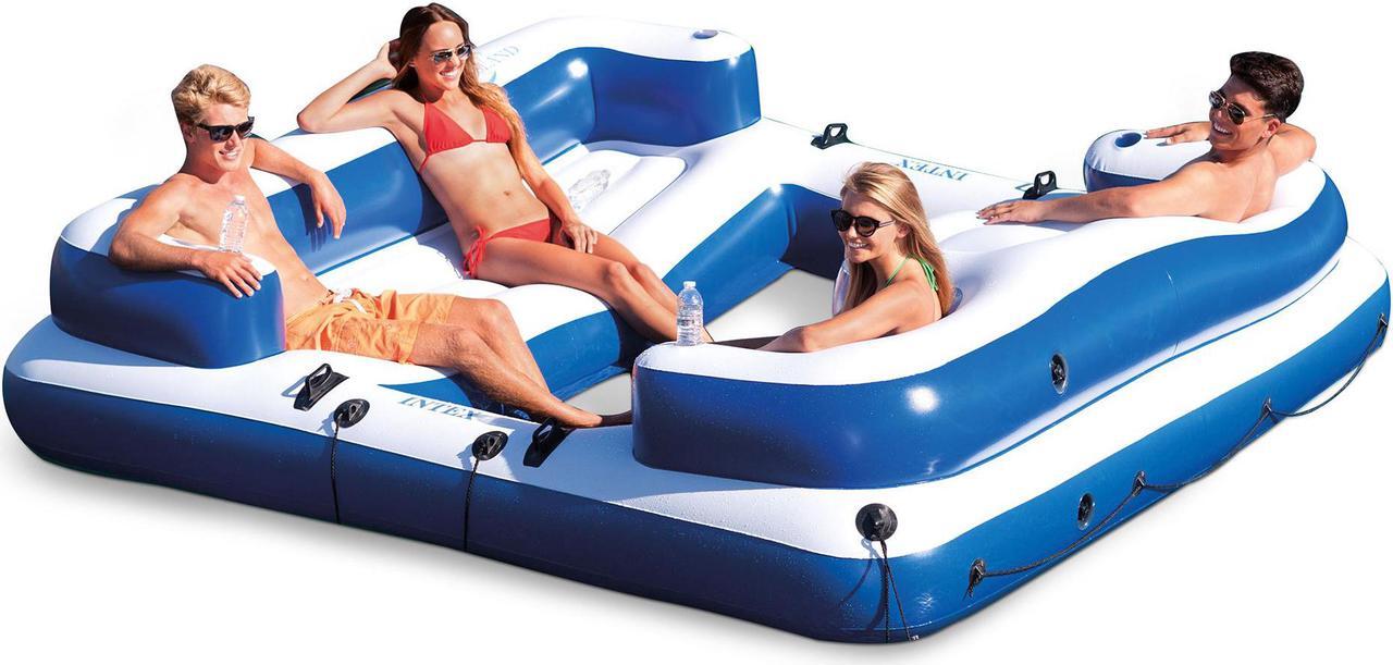 Main image of Intex 58293EP Oasis Island Inflatable Giant 5 Person Lake Floating Lounge Raft