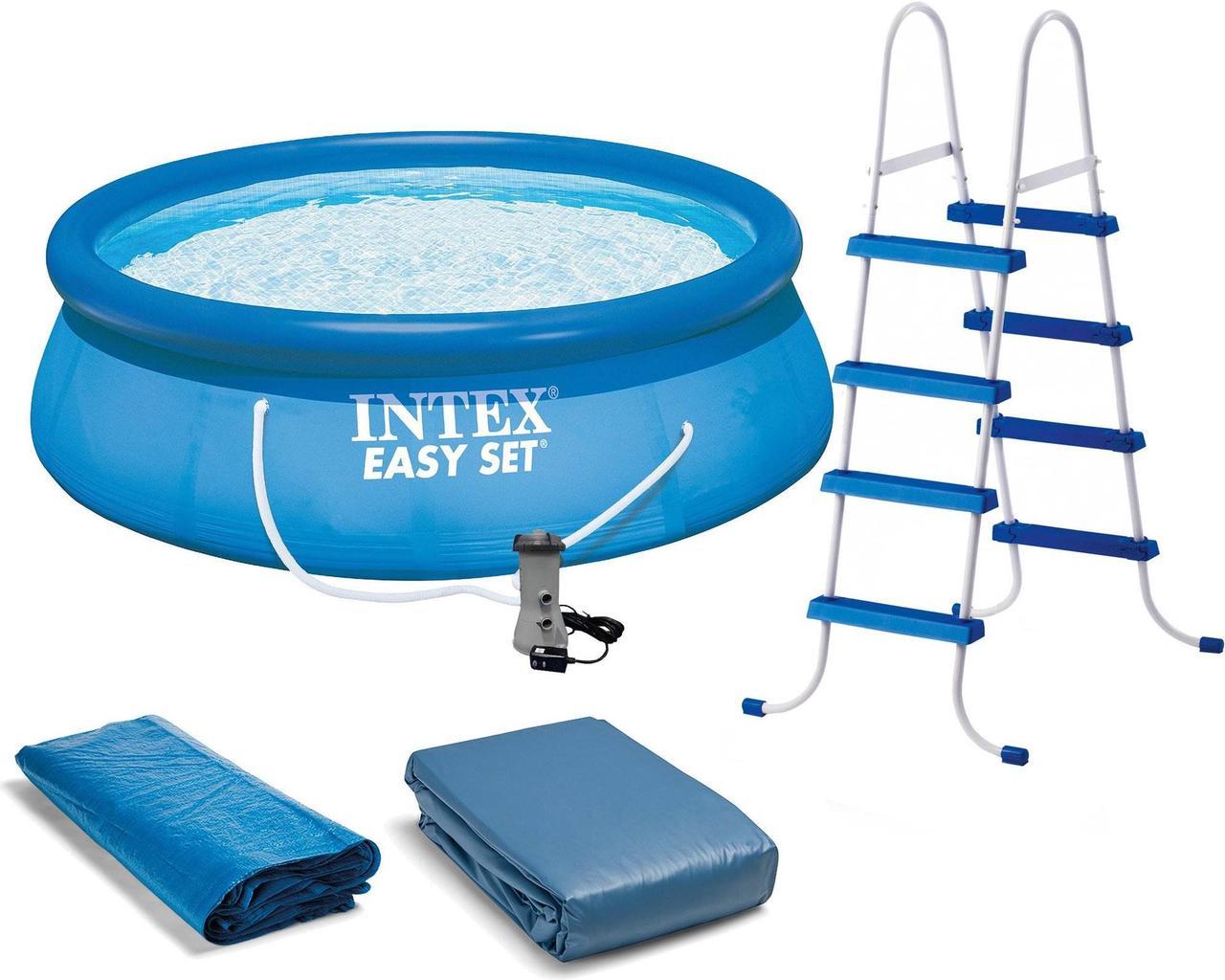 Intex 15' x 48" Inflatable Easy Set Above Ground Swimming Pool w/ Ladder & Pump