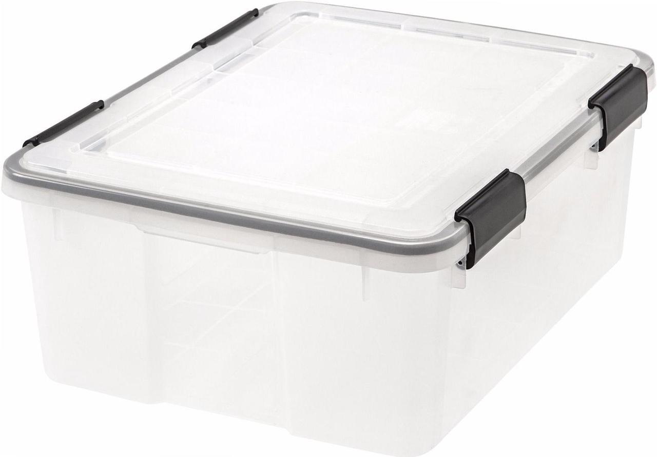 Main image of IRIS USA 30.6 Quart Clear Plastic Weathertight Plastic Storage Container Box