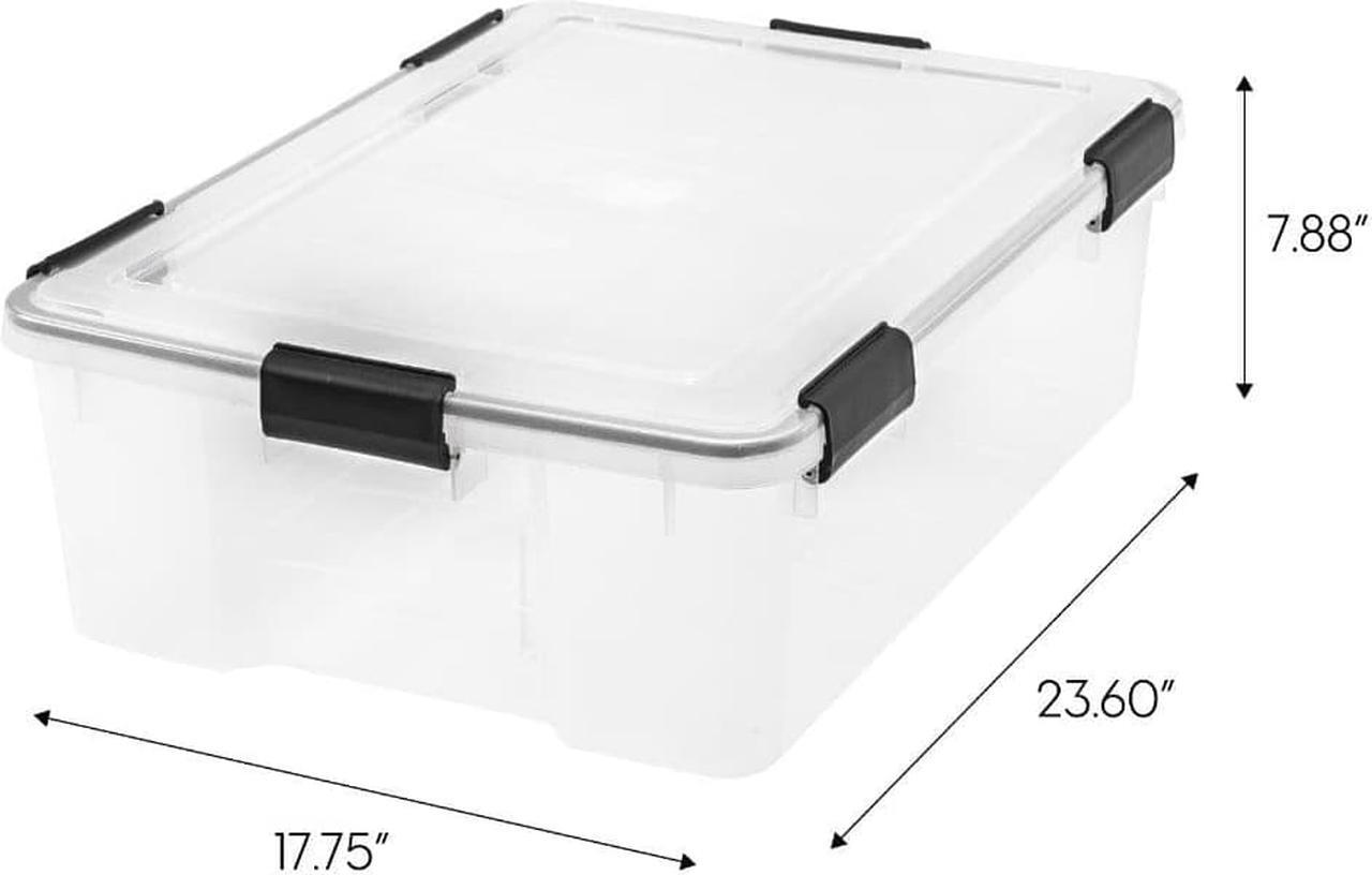 Alt view image 2 of 8 - IRIS USA 30.6 Quart Clear Plastic Weathertight Plastic Storage Container Box