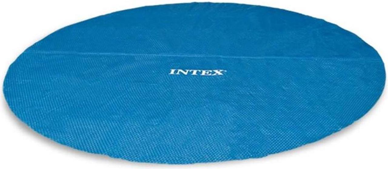 Intex 15 Foot Round Easy Set Vinyl Solar Cover for Swimming Pools, Blue | 29023E