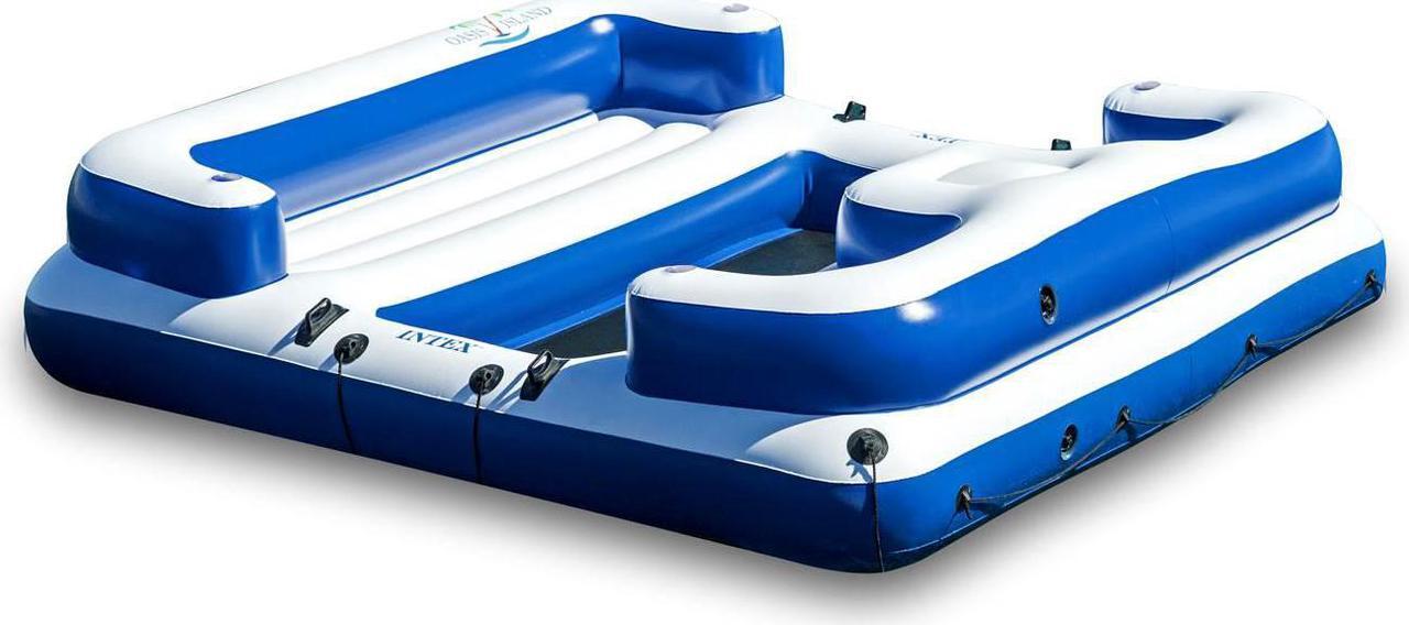 Alt view image 2 of 7 - Intex 58293EP Oasis Island Inflatable Giant 5 Person Lake Floating Lounge Raft