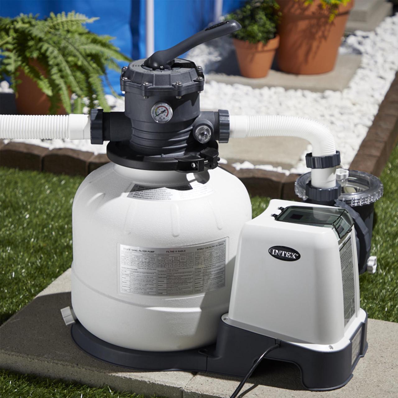 Main image of Intex 26647EG 2800 GPH Above Ground Pool Sand Filter Pump with Automatic Timer
