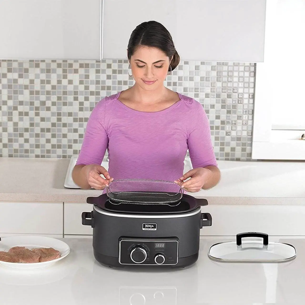 Alt view image 11 of 12 - Ninja MC751 3-in-1 Cooking System with Triple Fusion Heat Technology