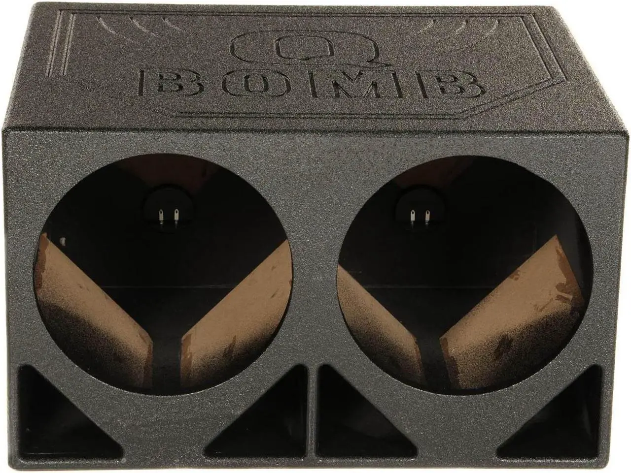 Alt view image 5 of 6 - QPower QBOMB12TB Dual 12" Triangle Ported Car Audio Subwoofer Box Enclosure