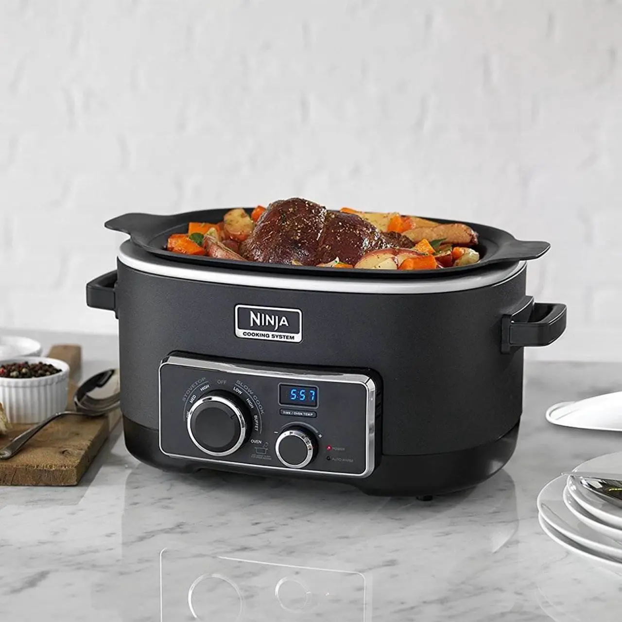 Alt view image 9 of 12 - Ninja MC751 3-in-1 Cooking System with Triple Fusion Heat Technology