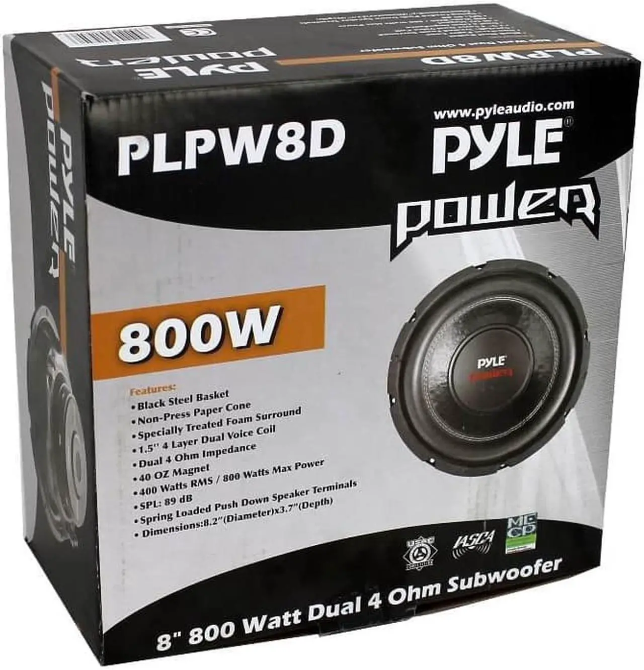 Alt view image 9 of 17 - Pyle PLPW8D Power Series Dual-Voice-Coil 4ohm Subwoofer (8, 800 Watts)