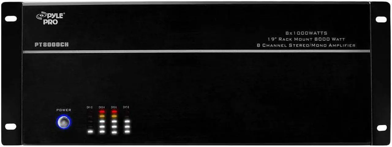 Main image of New Pyle Pt8000ch 19" Rack Mount 8000W 8 Ch Stereo Mono Amplifier Amp 8 Channel