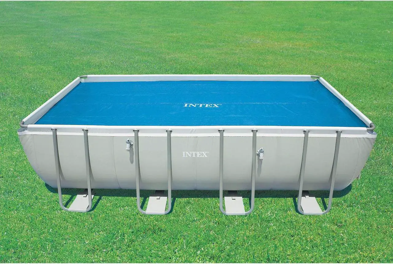 Alt view image 2 of 8 - Intex Solar Pool Cover for 18' x 9' Rectangular Frame Swimming Pools, Cover Only