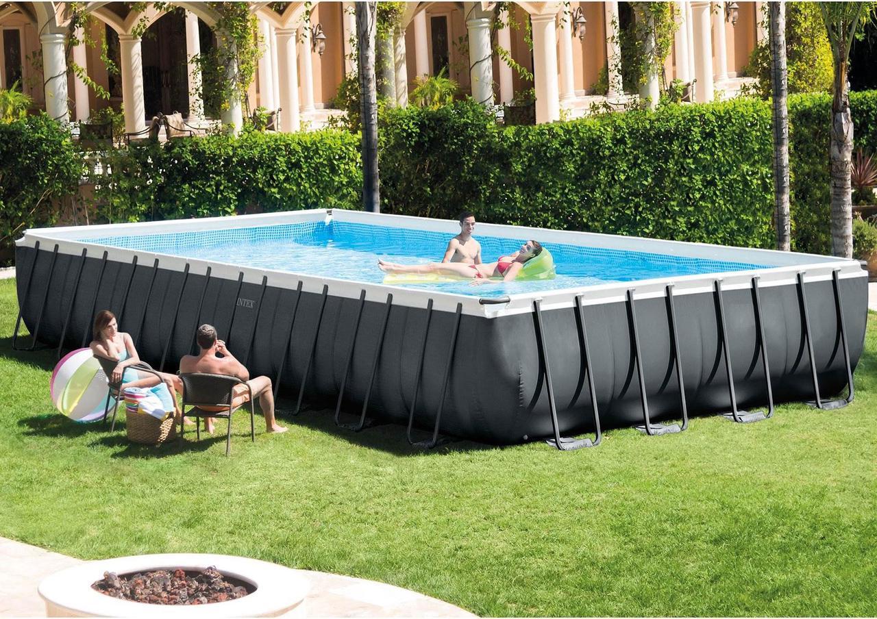 Alt view image 5 of 14 - Intex 32' x 16' x 52" Ultra XTR Rectangular Outdoor Swimming Pool Set with Pump