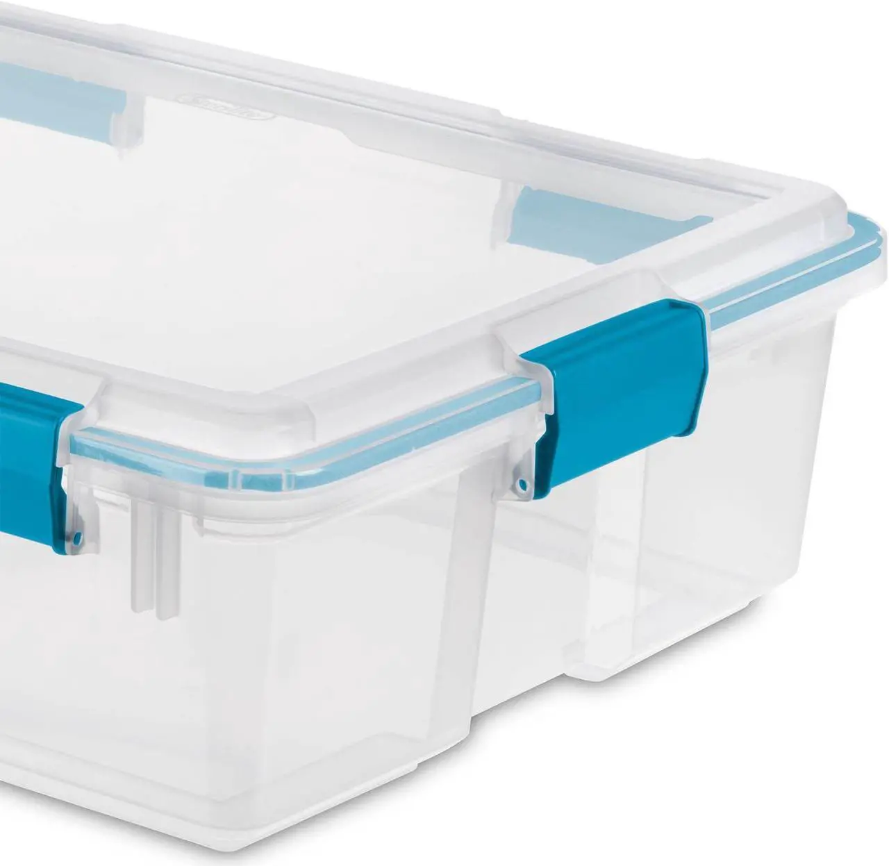Alt view image 3 of 10 - Sterilite 19314304 37 Quart Thin Latched Gasket Plastic Storage Bin Tote, Clear
