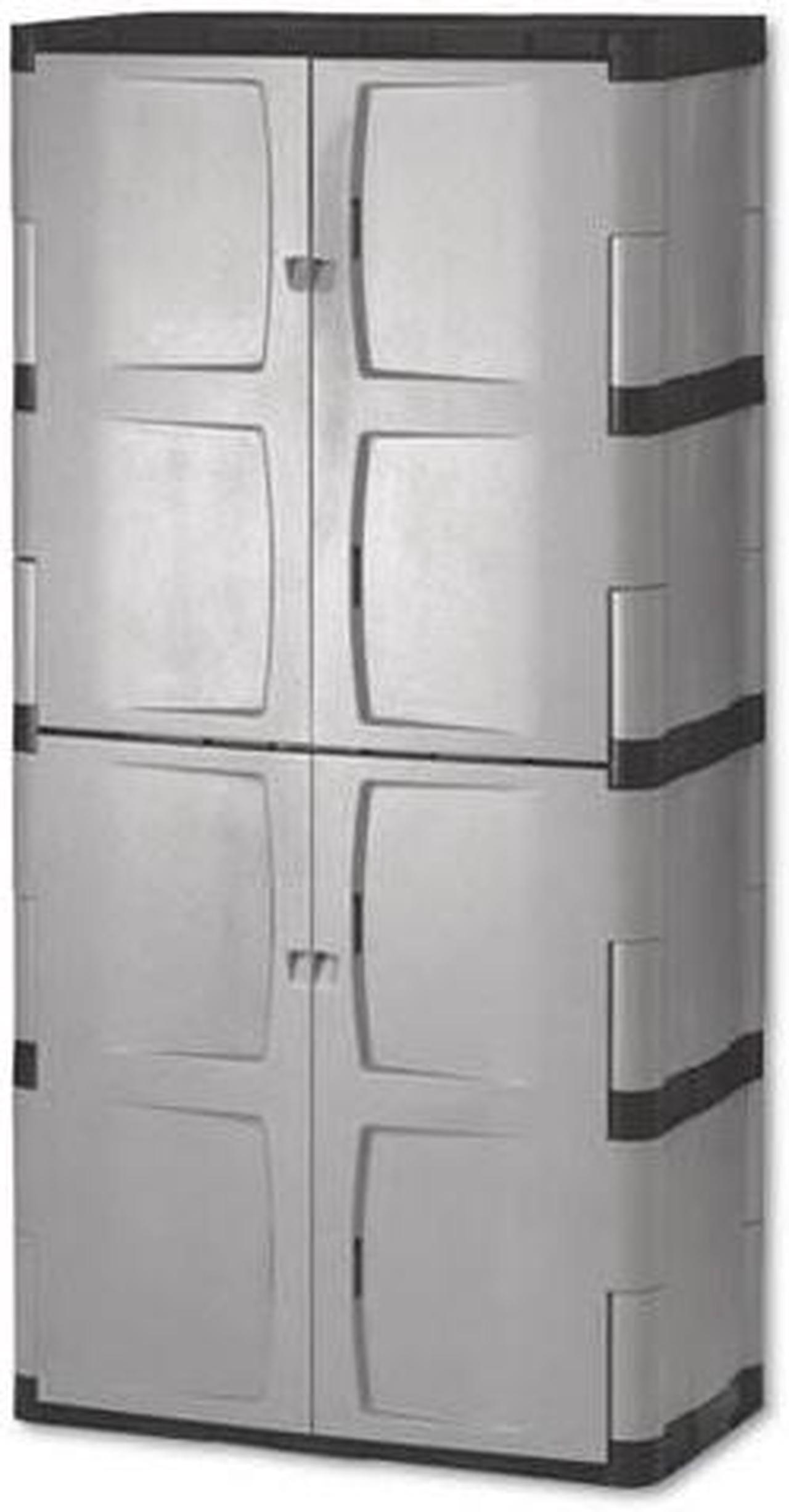 Alt view image 2 of 8 - Rubbermaid Full Double Door 27 Cu.Ft. Garage Cabinet | 3746