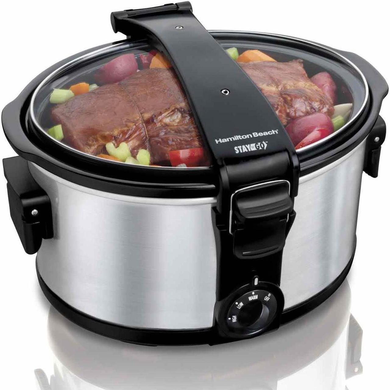 Main image of Hamilton Beach 33472 Stainless Steel 7 Qt. Stay or Go 7 Quart Portable Slow Cooker
