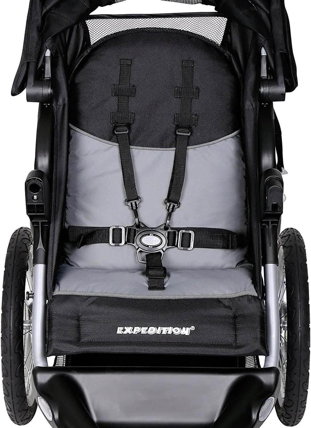 Alt view image 10 of 10 - Baby Trend Expedition Jogger Travel System, Millennium White (Includes Expedition 3 Wheel Jogging Stroller and EZ Flex-Loc® 30 Infant Car Seat)