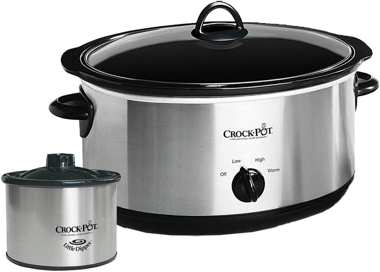 Main image of Crock-Pot 8 Quart Slow Cooker and 16 Oz Little Dipper Food Warmer Stainless