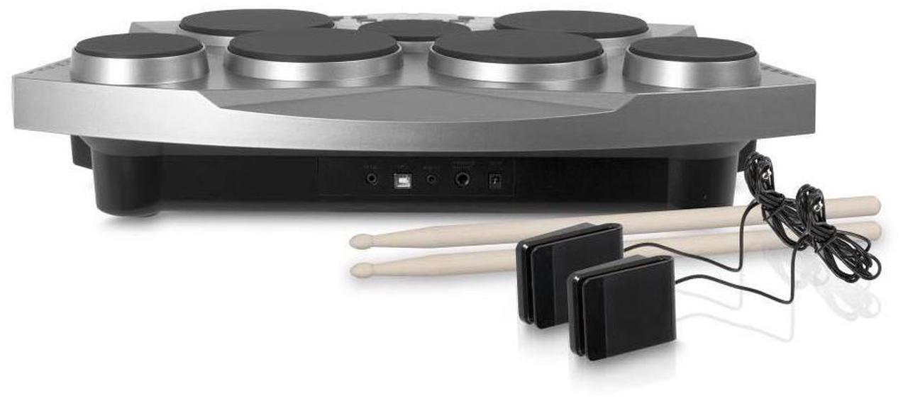 Alt view image 3 of 6 - Pyle PTED06 Electronic Tabletop Drum Set Machine 7 Digital Pads Drumming Kit